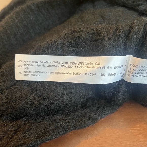 Zara Black Lace Open Knit Alpaca Blend Sweater Sheer Boho Lagenlook Layer - Picture 5 of 5